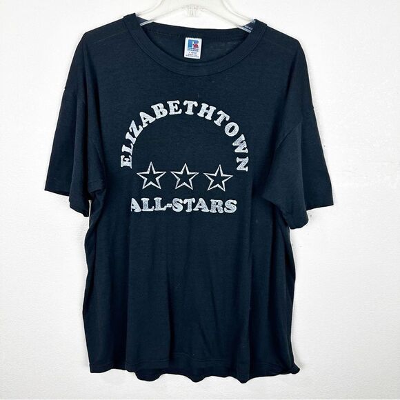 Vintage Cotton Russell Athletic All Stars Black Single Stitch 80s Tee Shirt - Picture 1 of 6